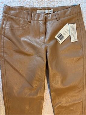 Robert Rodriguez Faux Leather Skinny Pants in Tan